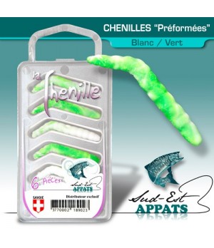 Chenilles par 6 - couleur BLANC VERT