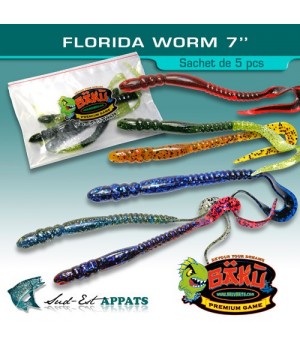 Florida Worms 7" Junebug Green Glitter